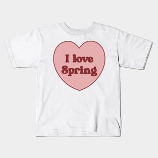 I love spring heart aesthetic dollette coquette pink red Kids T-Shirt